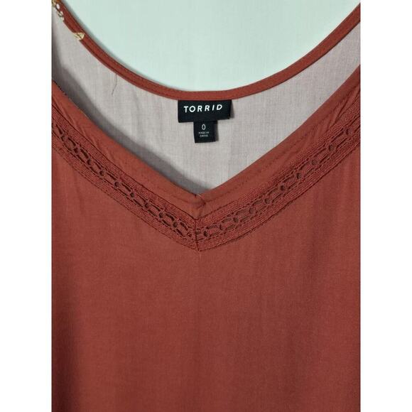 Torrid Ava Stretch Challis With Lace Trim Cami V-Neck Sleeveless Floral Print 0 - Picture 5 of 8